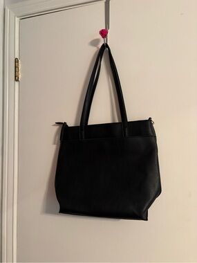 Everyday Black Tote Bag with Double Straps